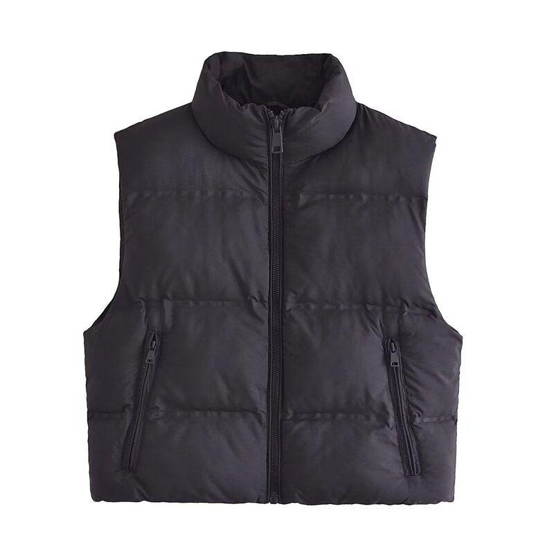 Fashion Style 2023 New Autumn and Winter Women's Sleeveless Slim Looking All-Matching Cotton-Padded Jacket Short Vest 3046214 505