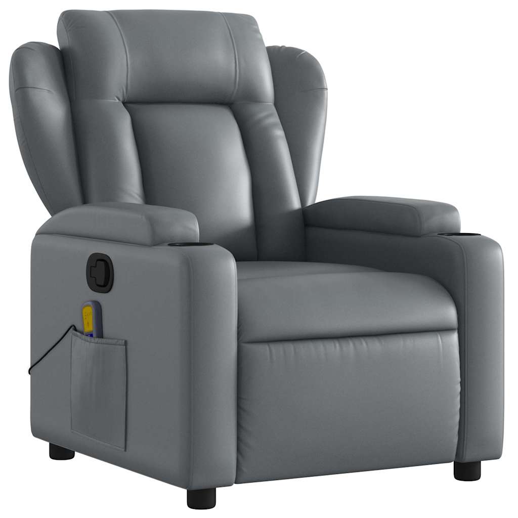 Massage Chair Relaxation Chair Grey Artificial Leather