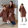 Kids Winter Warm Pajama Set Girls Boys Soft Plush Sleepwear With Hooded Robe Pants A-Class Safe Toddler Home Outfit