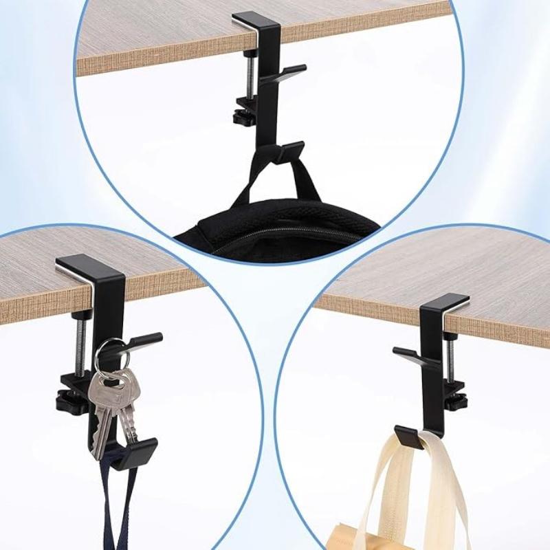 Punch-free Adjustable Desk Edge Hook,Gaming Headset Desk Hanger Backpack Storage Hanging Hooks Holder Home Office Organizer
