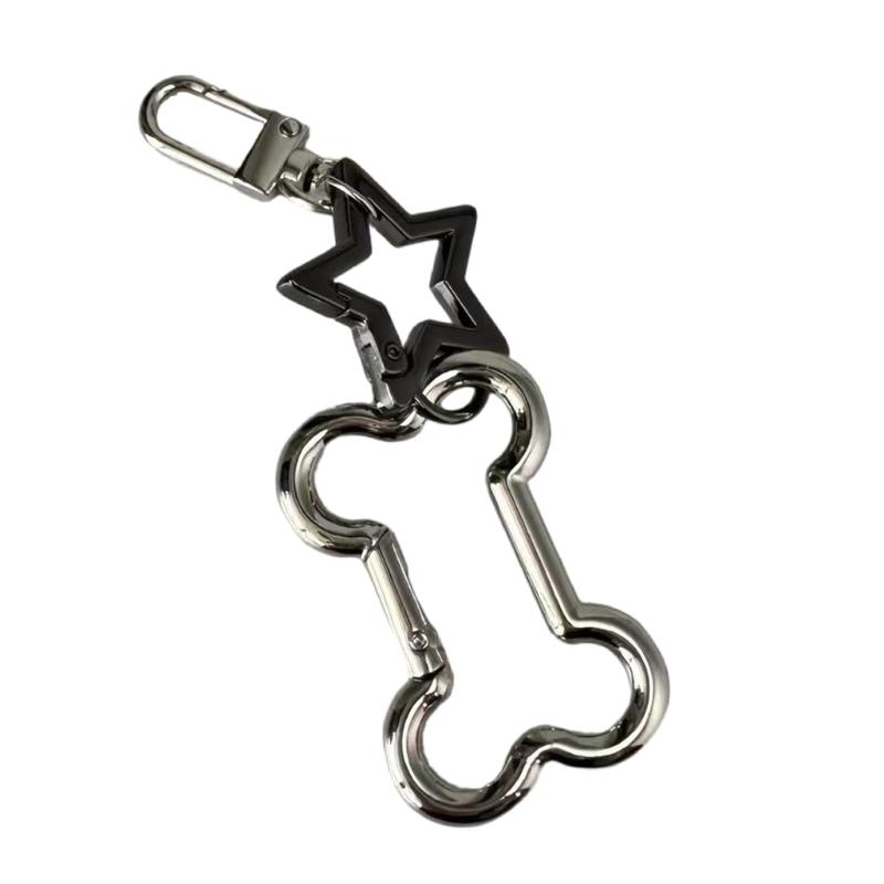 

Fashion Hollow Bone Keychain Pendant Key Rings Star Keyrings Stylish Key Adornment Alloy Texture for Man and Woman 1