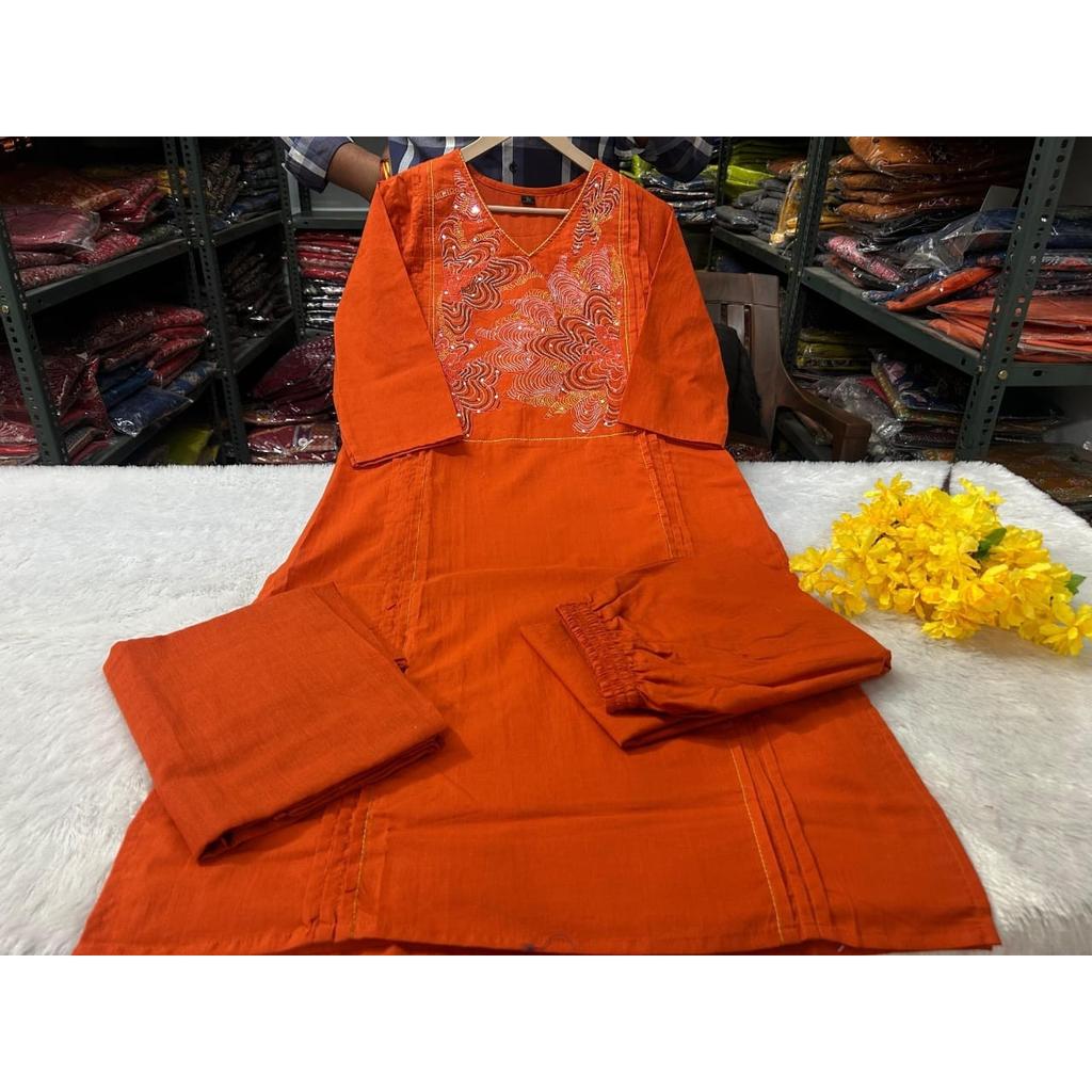 Indian Wedding Wear Salwar Kameez Women Cotton Kurti Pant Dupatta Set Dress