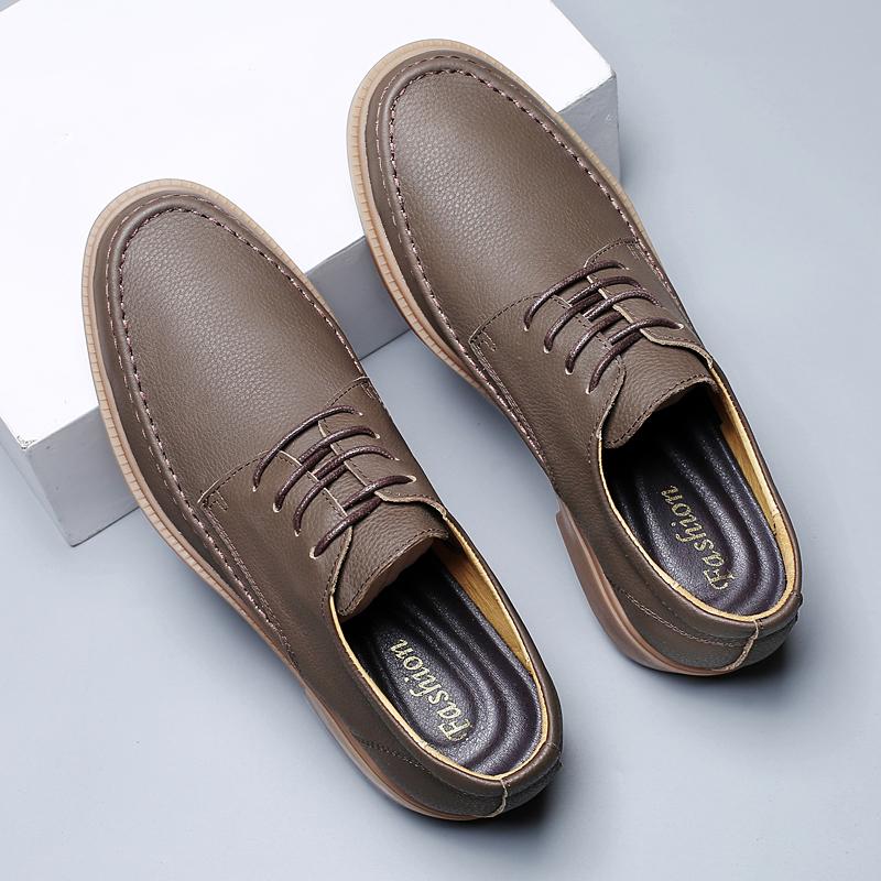Fashion Stylish Men Genuine Leather Oxford Shoes  Male Wedding Party Office Business Shoes Hot Sale Formal Dress Footwear Derby Sneakers