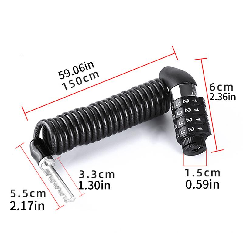 Bicycle Mini Password Lock Portable Helmet Lock Durable Steel Wire Lock Mountain Bike Frame Lock Bicycle Accessories