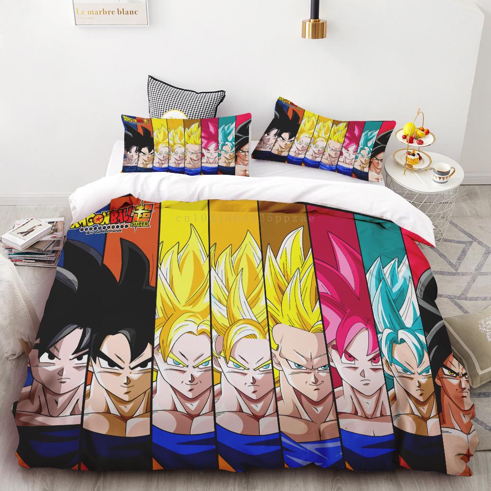 Paplanhuzat Új Dragon Ball Paplanhuzat Szett Szuper Saiyan Ágynemű Szett Anime Rajzfilm Ágy Hálószoba Otthon Gyerekek Gyerekek Fiúk Ajándékok