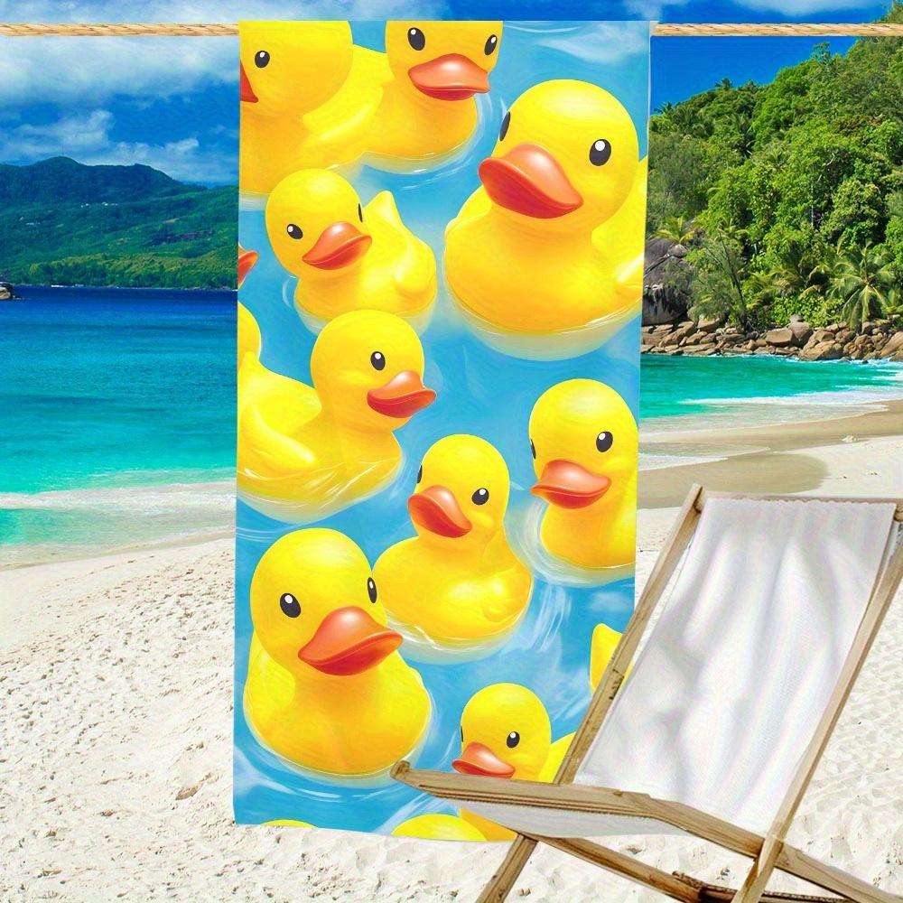 

Yellow Ducks Pattern Beach Towel, Quick-Drying Polyester for Beach Bath Hand Use Surfing Swimming Yoga W40*H60(CM)