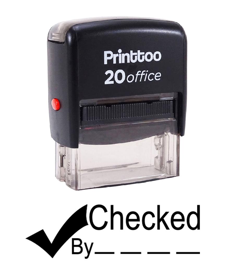Printtoo CHECKED BY Self Inking Rubber Stamp Office Stationary Custom
