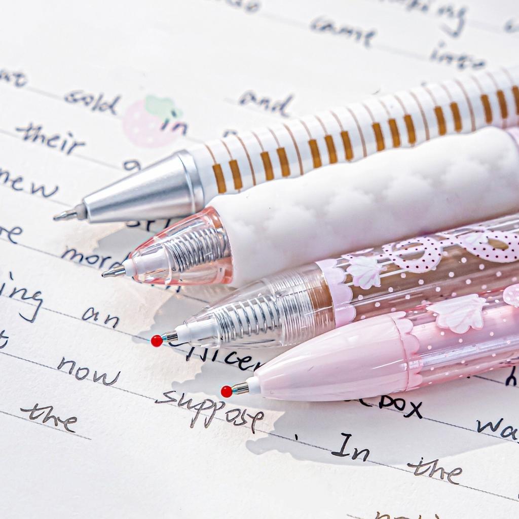 4pcs Strawberry Chocolate Gel Ink Pen Retractable 0.5mm Ballpoint Quick Dry Black Color for Writing Stationery A3203