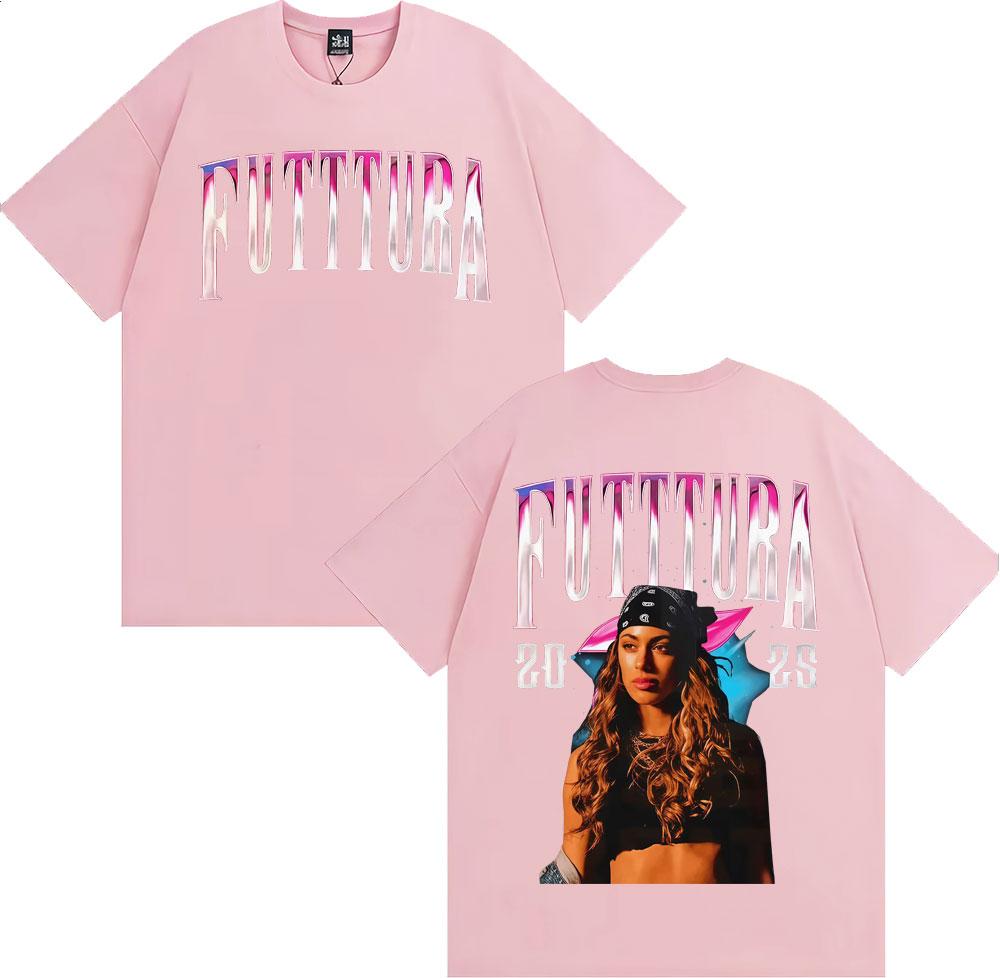 2026 SpringSummer Singer Tini Stosell La Triple T Futtura Tour Unisexs and Womens Fashionable Hiphop Summer Tops