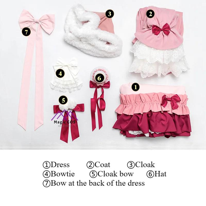 Victorique De Blois Cosplay Costume Wig Anime Gosick Pink Dress Maid Lolita Uniform Cloak Hairpin Halloween Party Women Anime