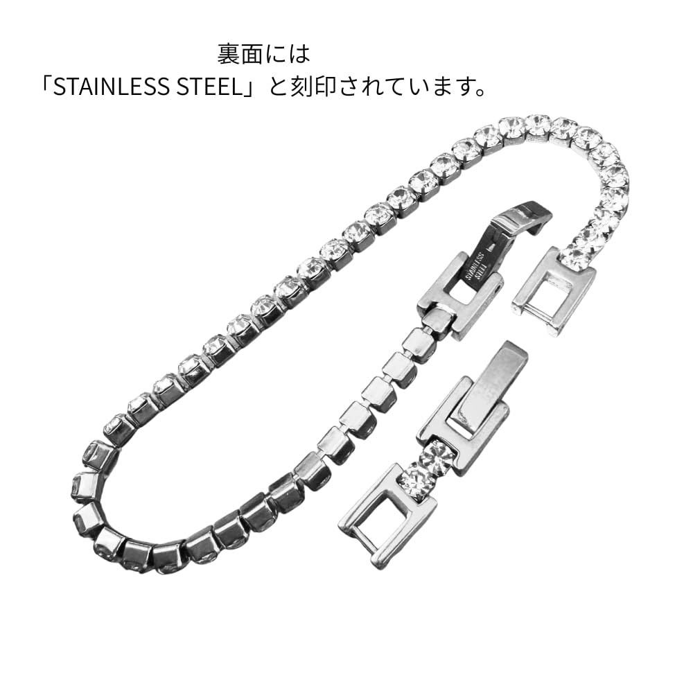 Galant Tennisarmband, Schlicht, Medizinischer Edelstahl mit Diamant und Zirkonia (Zirkonia), Hypoallergen, 18 Karat Gold, Vergoldet und Silber,