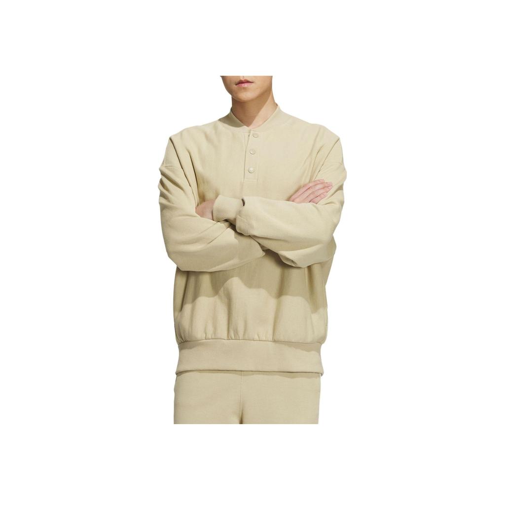 Adidas Originals X Notitle FW23 Solid Color Button-Open Collar Pullover Sport Sweater Unisex Tops Prairie-Brown IN1096