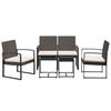 VidaXL Ensemble à manger de jardin 5 pcs et coussins marron rotin PP, ensemble à manger, ensemble à manger d'extérieur, 360216