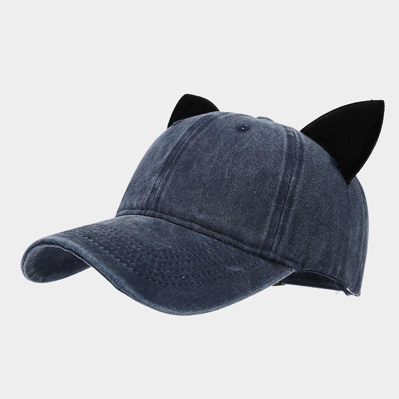 Cotton Velvet Cat Ear Baseball Cap For Women With Sun Protection And Breathability