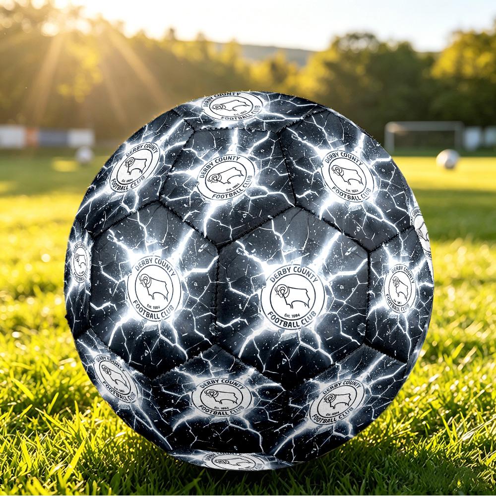 Derby County FootballPrinted Size 5 Soccer Bball, Anti Slip Adult Match Football Souvenir for Football Fans