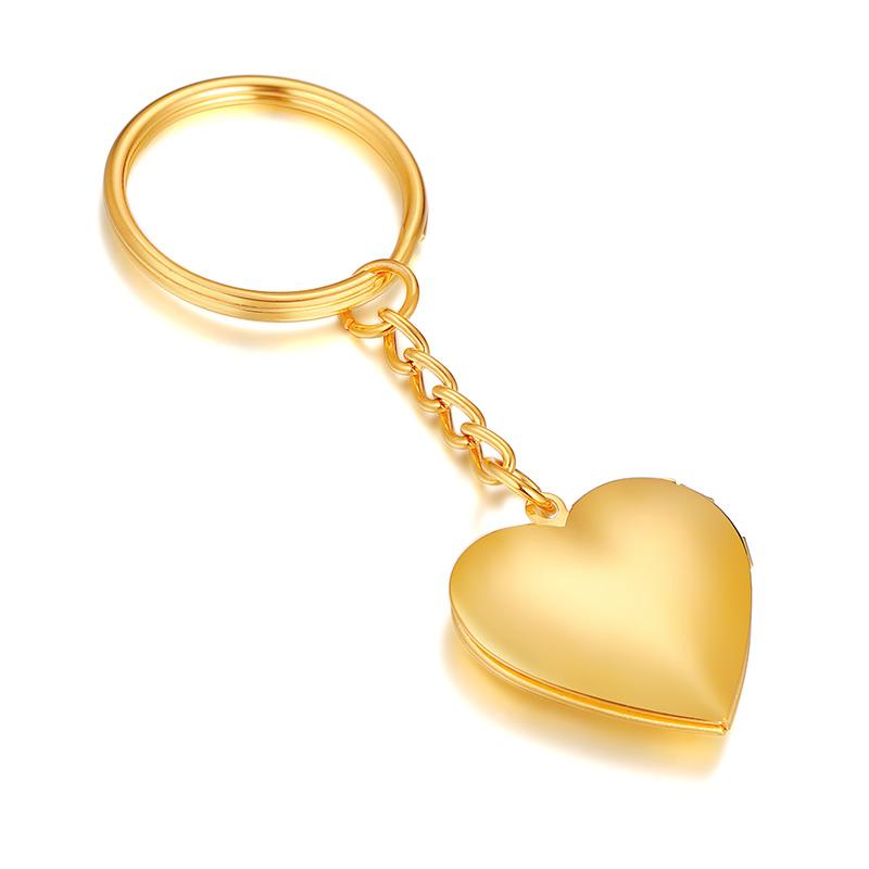Custom Photo Folding Heart Locket Keychain Stainless Steel Locket Personalized Gift Family Photo Key Chain Blank Keychain