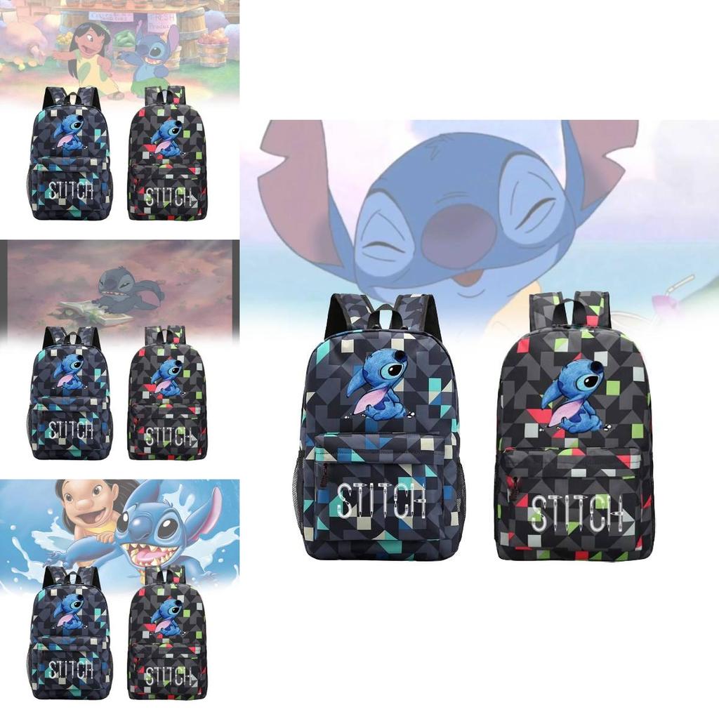Urban Chic Disney Stitch Backpack Black Canvas Large Capacity Breathable Waterproof