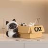 Multifunctional Resin Siamese Cats Statue Desktop Ornament for Key Storage Tray Decorative Display and Housewarming Gift