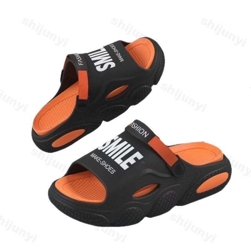 Fashion Summer Men's Slippers Anti-Slip Beach Sports Casual Shoes Trendy Thick Bottomed Adult Footwear 2025 New Indoor Bathroom Slippers
