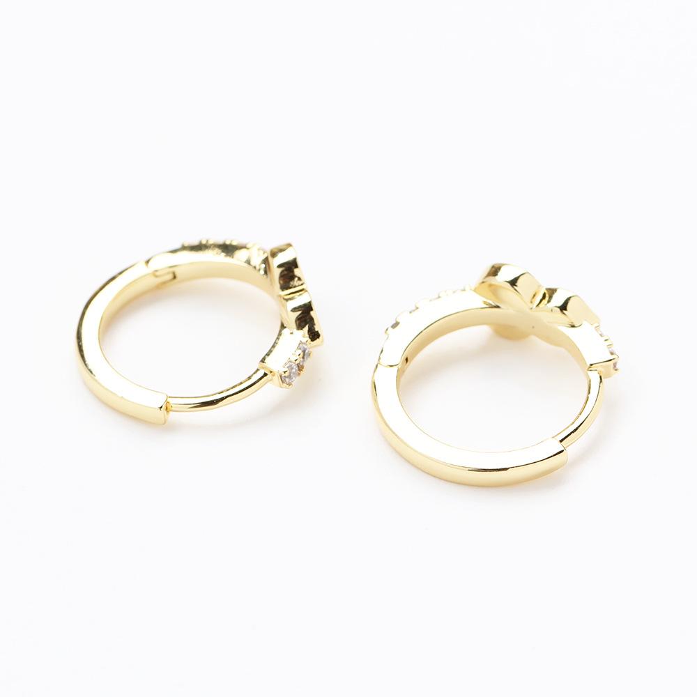 New Chinese style red gourd gold electroplated small ear buckle temperament versatile diamond set small earrings women's stud earrings