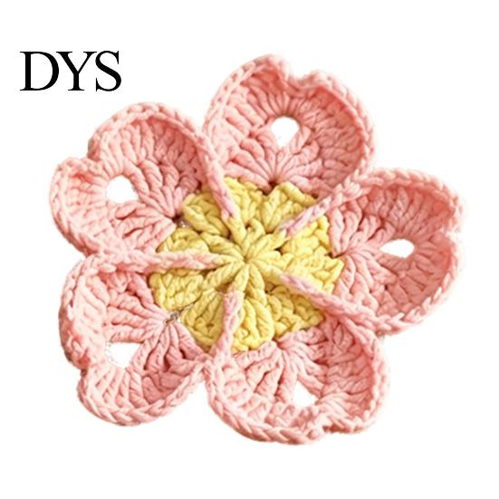 Absorbent Tableware Pads Handmade Crochet Flower Coasters for Drinks, Thermal Insulation Table Mat Cute Desk Decor Accessories Coffee Mugs And