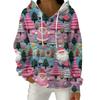 Women's Fashion Casual Christmas Print Pullover Long-Sleeve Hooded Sweatshirt