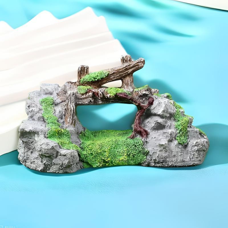 Small and Large Aquarium Decoration: Fish Tank Landscape Bridge and Rockery Ornament