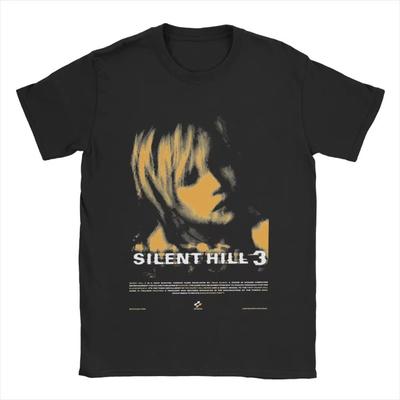 Silent Hill 3 T-shirty męskie z czystej bawełny Vintage T-shirt z okrągłym kołnierzykiem Koszulka z krótkim rękawem Ubrania Prezent urodzinowy