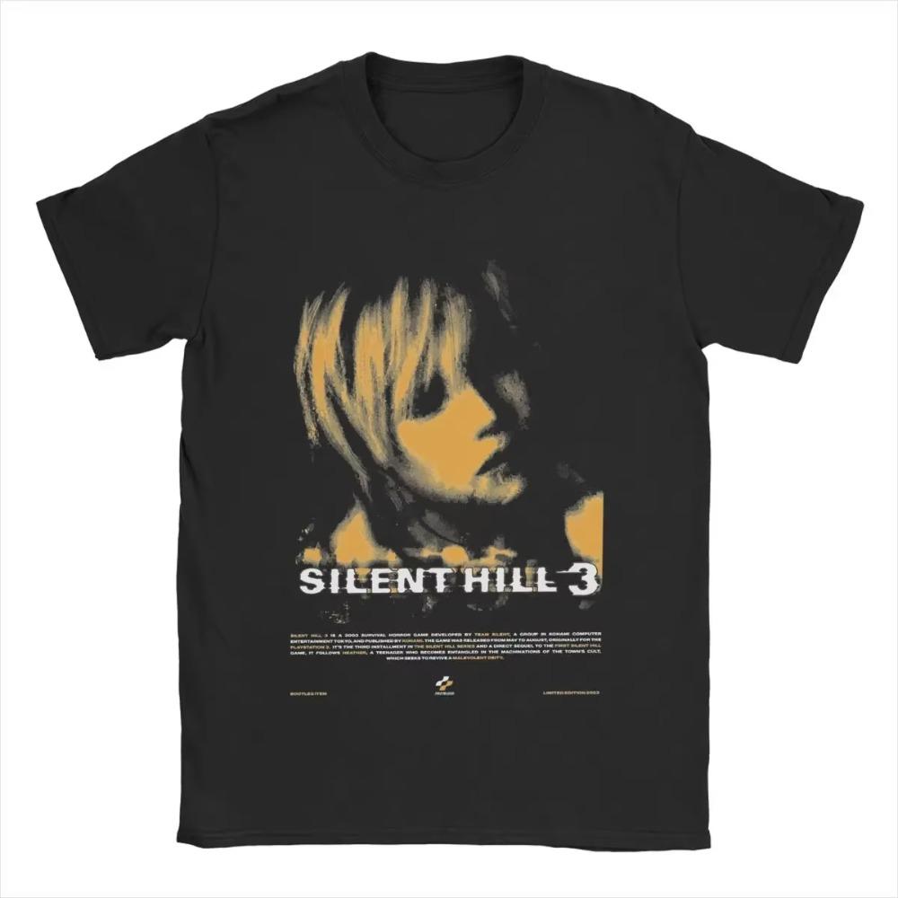 Pánská trička Silent Hill 3 z čisté bavlny, vintage tričko s kulatým výstřihem a krátkým rukávem, oblečení, dárek k narozeninám