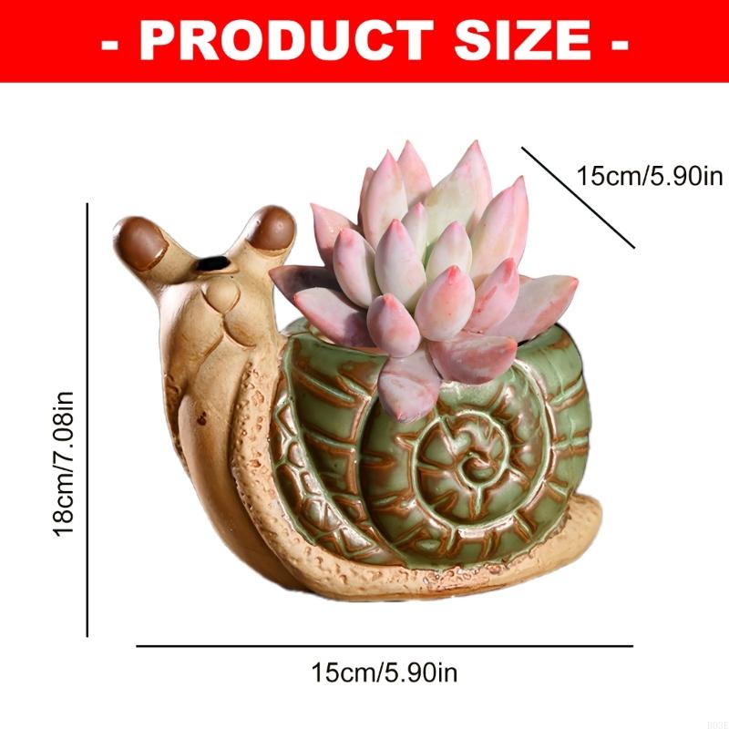 Pot de Fleur Céramique Plante Grasse Pot Escargot Pot à Fleurs Ornement pour Plantes Grasses Cactus Contenant pour Maison Balcon B03E