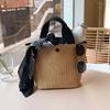 [Uroi] Women's Straw Basket Bag, Handbag, Spring, Summer, Autumn, with Lining, No Drawstring Bag, Lightweight, Woven Bag, Summer Bag, Perfect for