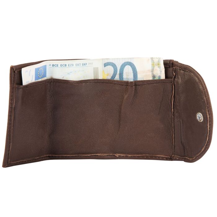 Portefeuille Excellanc en cuir marron format horizontal élégant