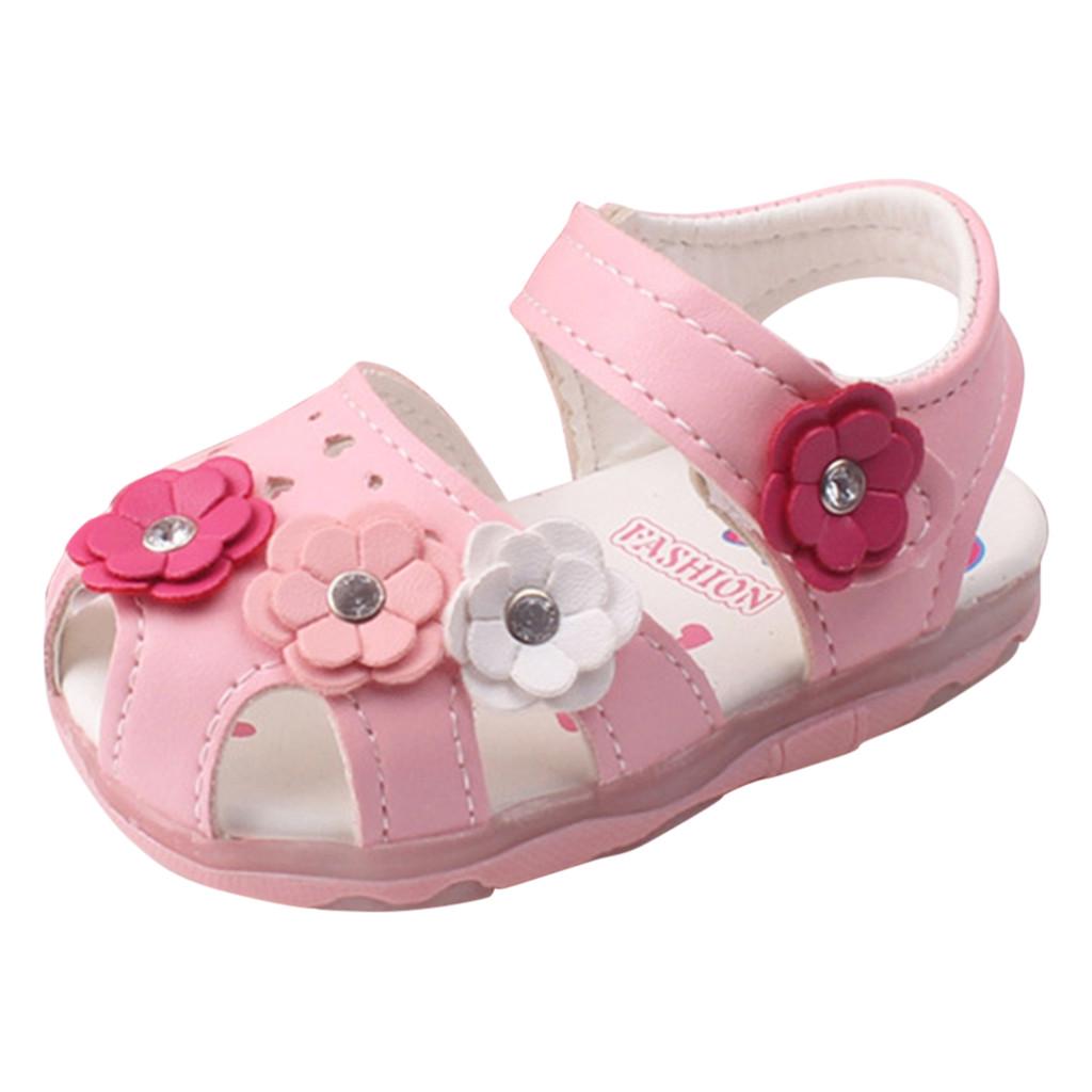 Baby Sandals HeavyRain Toddler Infant Kids Baby Girls Flowers LED Luminous Shoes Sneakers Sandals
