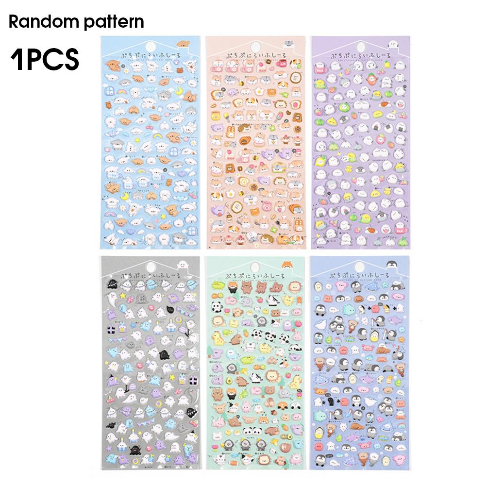 3D Puffy Stickers Kawaii Cartoon Animal Cute Scrapbooking Diy Journal Stationery Sticker Deco Aesthetic Art Supplies