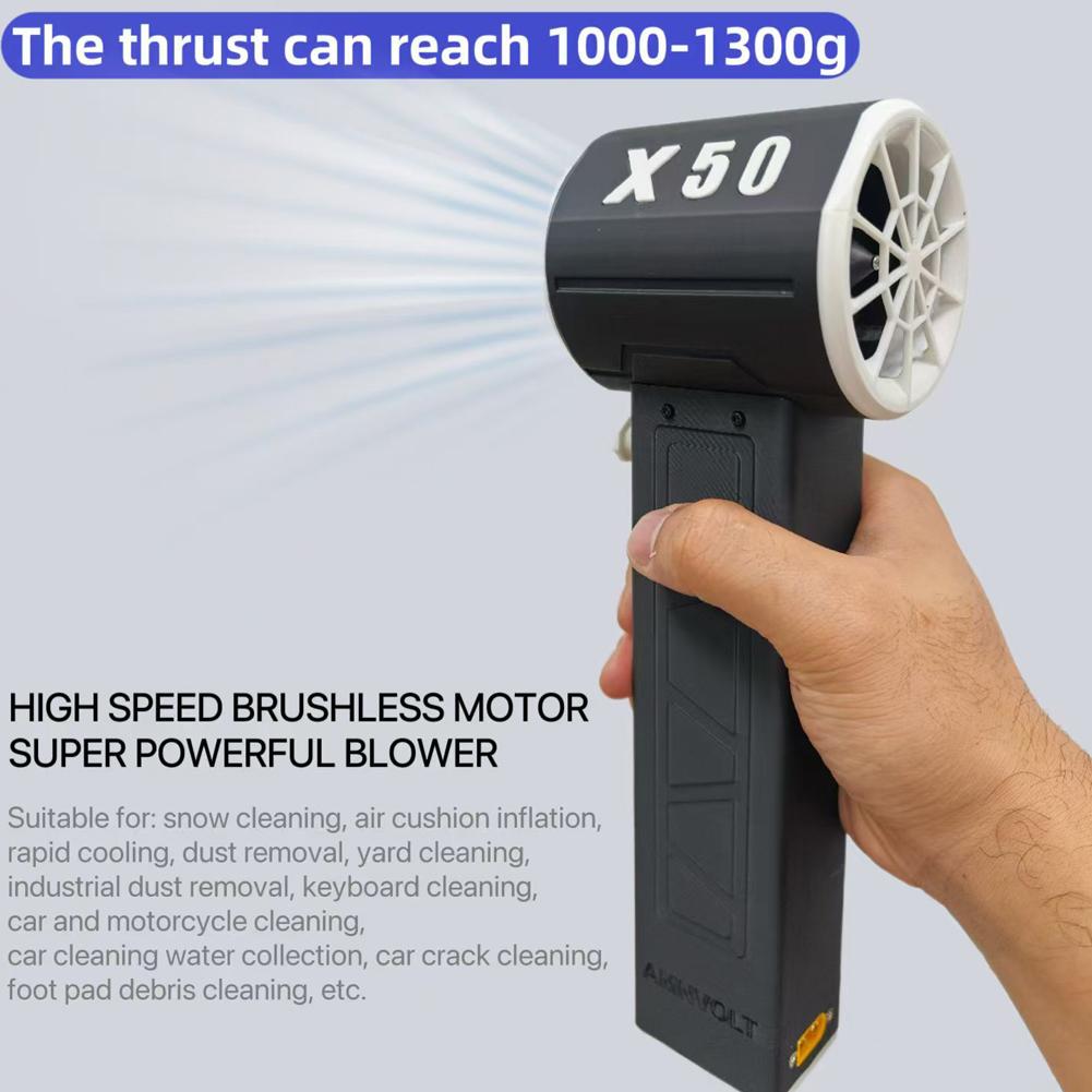 El Tipi X50 Jet Fan 1300g Yüksek İtişli Şiddetli Fan 50mm Fırçasız Motor Kanallı Turbofan Yüksek Güç