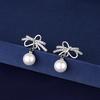 925 Sterling Silver Jewelry Women Fashion Cute Tiny Clear Crystal CZ Stud Earrings Gift for Girls Teens Lady E001