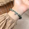 New Chinese retro beaded lotus pod bracelet women's niche design ethnic style dark green bracelet accessories