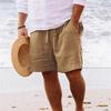 Herren Freizeithosen aus Leinen mit elastischem Bund Urlaubs-Unterteile