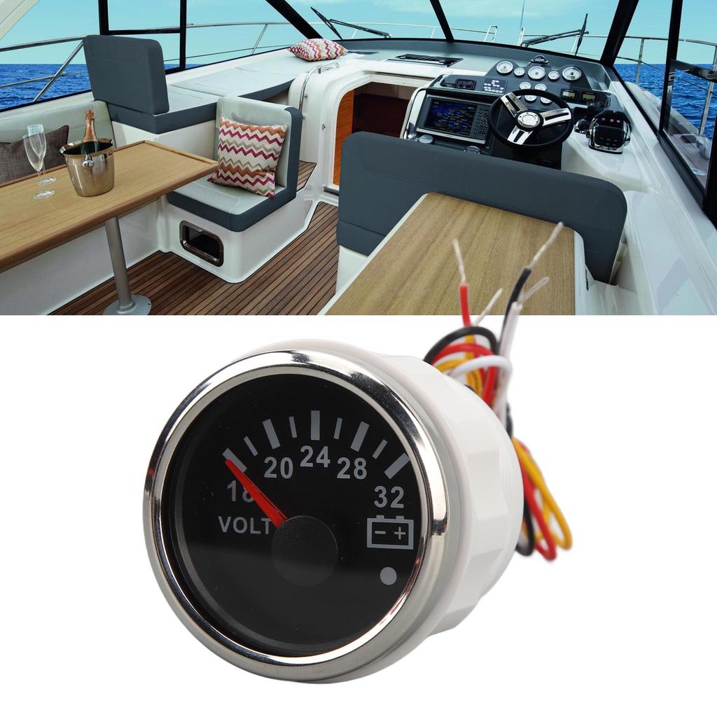 52MM Voltage Meter 9 To 32V Highly Accurate Pointer Voltmeter with Backlight For RVs Yacht Fishing Boats Ships