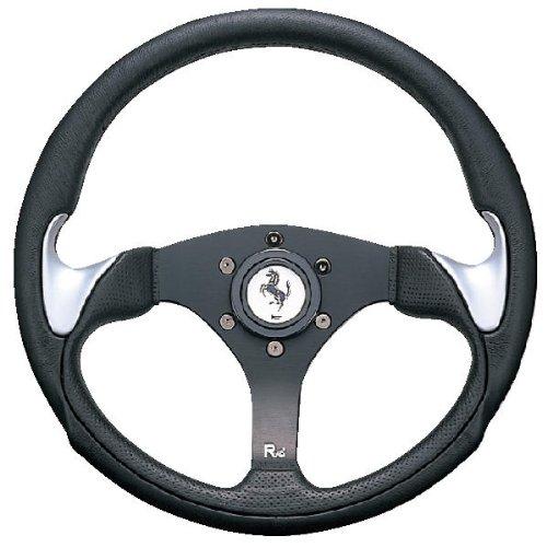 

Daikei (Daiei Sangyo) Steering Wheel Rally RN (350mm Diameter) Urethane Leather/Black Spokes/Silver Grips with Horn Button, RN-35
