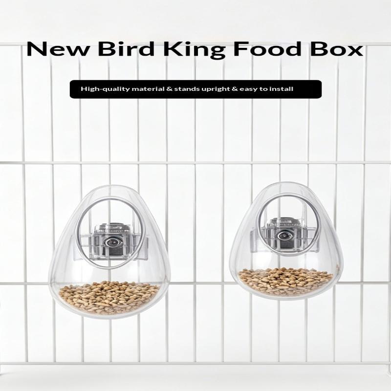 1Pcs Anti Splashing Transparent Parrot Feeder Wall Hanging Detachable Plastic for Bird Cage Lovebird Finch Feeding
