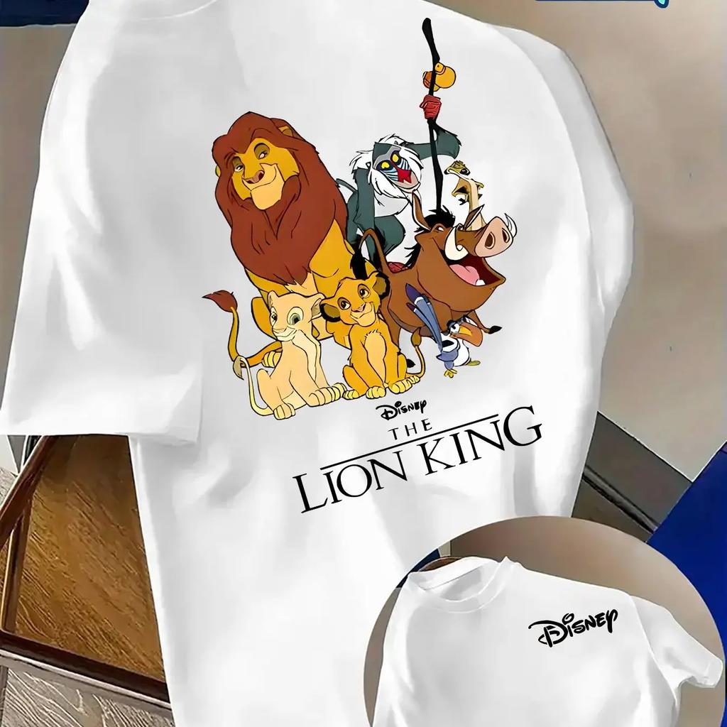2026 Summer Disney Simba Lion King Graphic Tshirt Men Women Fashion Cotton Quality Casual Loose Short Sleeve Classic Unisex