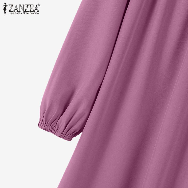 ZANZEA Dame lang bluse og bukser Retro Casual todelt sett