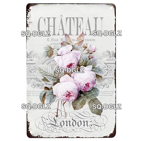 Blume Vintage Zinn Zeichen Wohnkultur Retro Metall Zeichen Shabby Chic Wand Dekor Für Küche Wohnzimmer Esszimmer Metall Platte