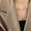 Simple Elegant Gold Stainless Steel Smile Tube Choker Necklace for Woman Korean Summer Stackable Jewelry Accessories Gifts