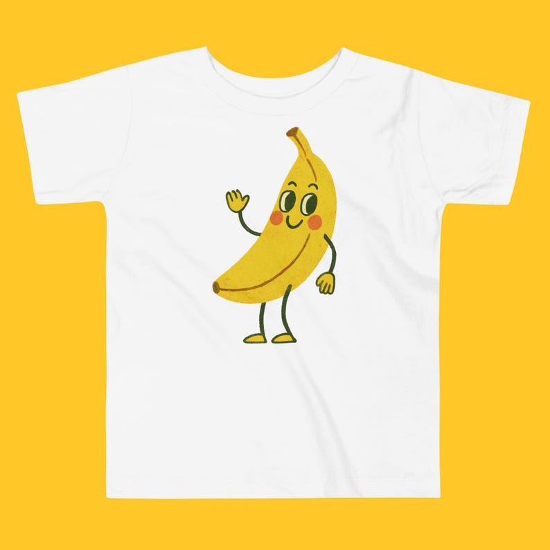 Banana Toddler Tee – Retro Fruit Character Shirt – Funny Kids T-Shirt 120