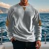 Herren Rundhals Casual Stehkragen Kord Langarm Sweatshirt für Frühling und Herbst