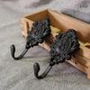 2Pcs Rose Pattern Vintage Bronze Gold European Zinc Alloy Curtain Holdbacks Decoration Hook Wall Hooks For Cloth Hat Drapery