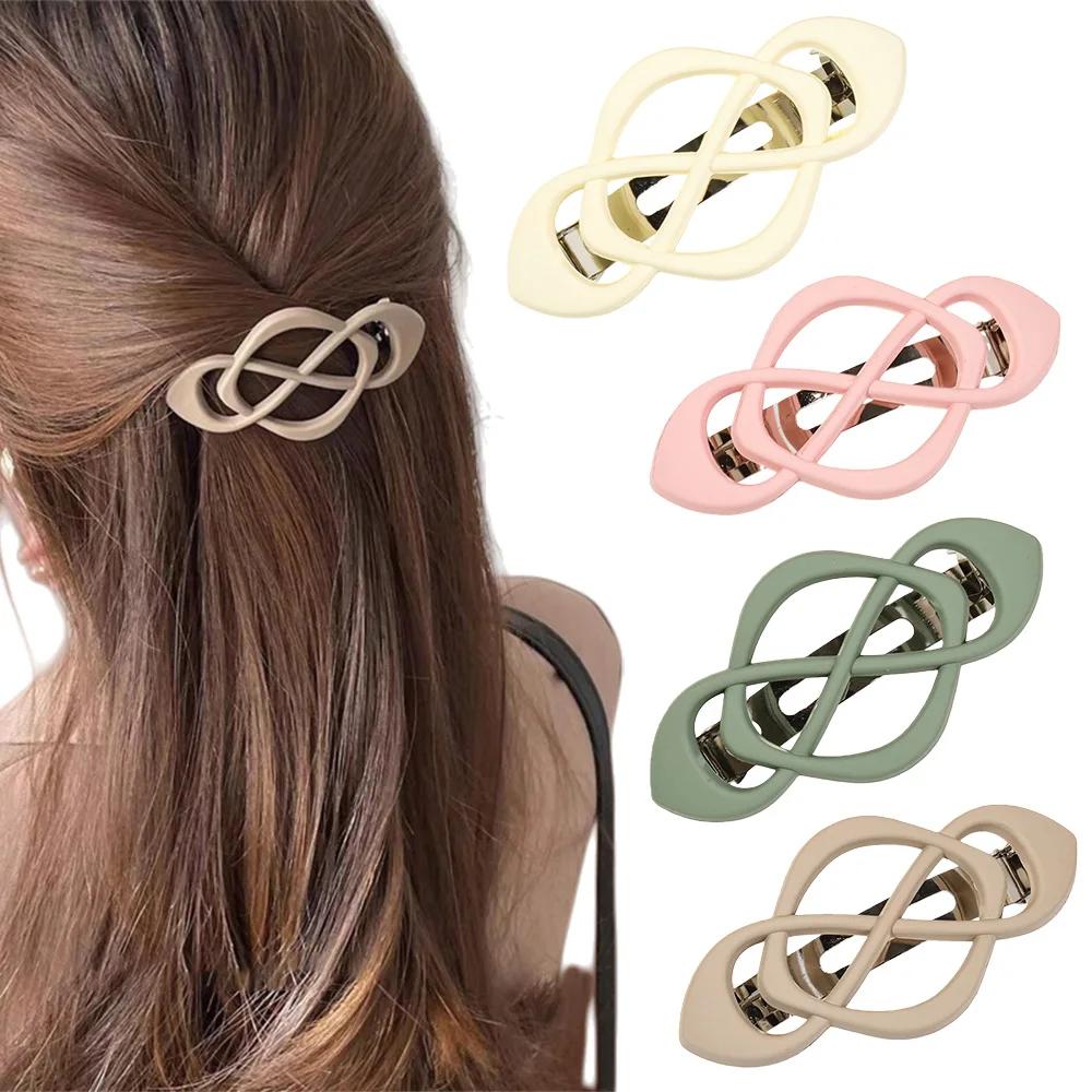 1/4 Stück Vintage Französische Haarspangen für Damen Mädchen Geometrisch Kreuzknoten Federklemme Halboffene Hochsteckfrisur Haarstyling Zubehör