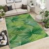 Tropical Monstera Area Rug, Natural Jungle Green Palm Tree Banana Leaf Rugs, Carpet, Non-Slip Floor Mat for Living Room Bedroom